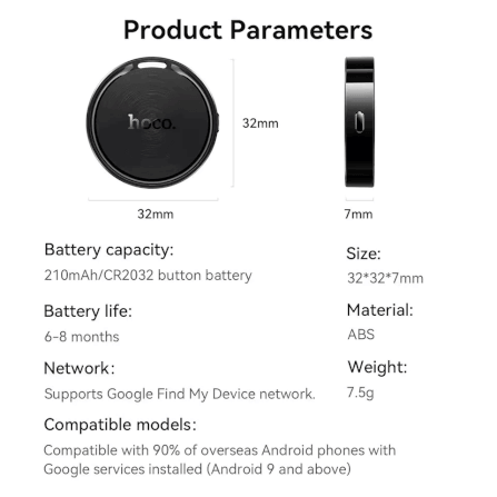 อุปกรณ์ติดตามจีพีเอส HOCO E96A ANDROID GPS TAG สำหรับแอนดรอยด์ รองรับ GOOGLE FIND MY DEVICE สีม่วง_8